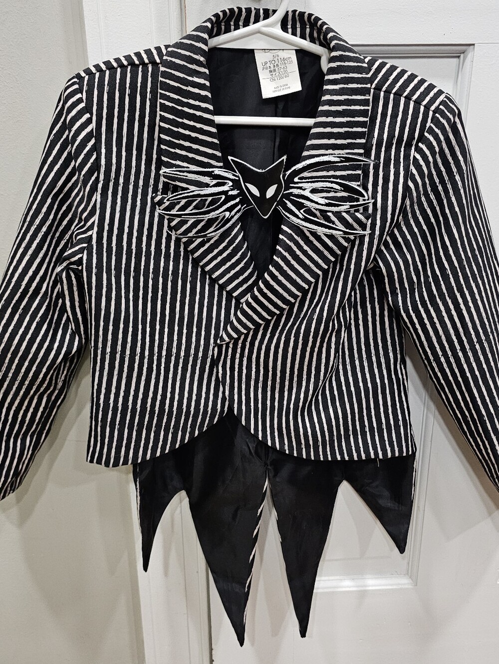 Disney Store Jack Skellington Costume Jacket Tuxedo Coat Sz 5/6 Nightmare Before
